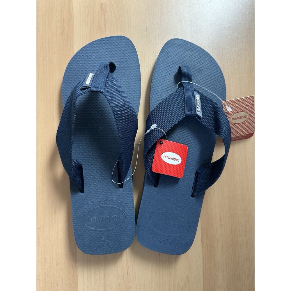 Havaianas Urban Basic Mens Flip Flops Indigo Blue Fabric Strap US Size 13